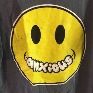 Comfort Colors, Anxious Tee, size large, comfy, no holes
